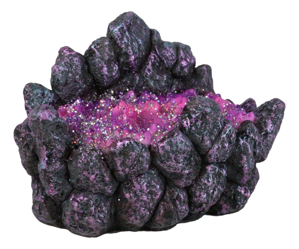 5 Assorted Wizard Magic Wands With Faux Geode Crystals Rock Holder Stand Set - Ebros Gift