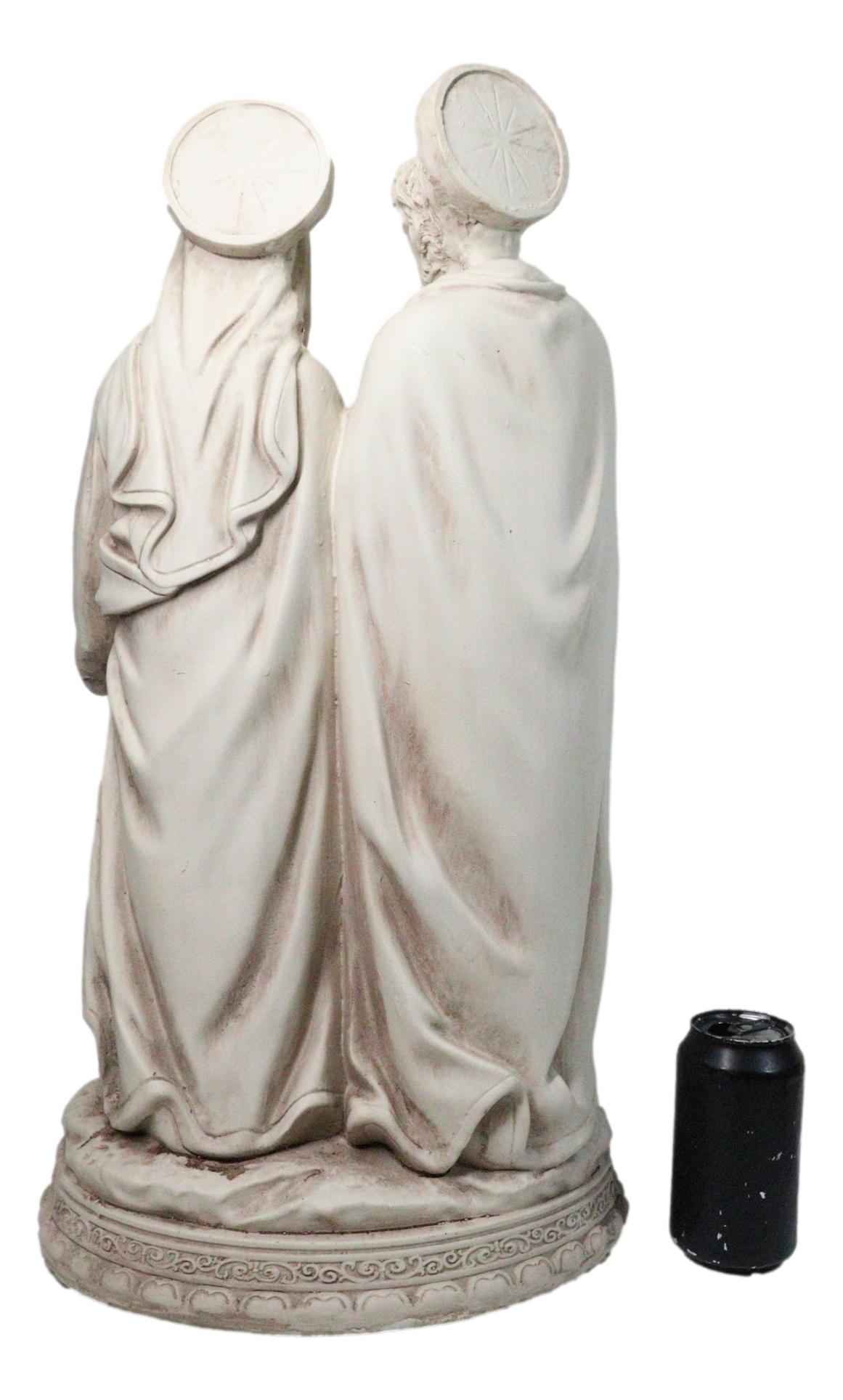 Catholic Church The Holy Family Mary Joseph Jesus Large Outdoor Statue 24" Tall - Ebros Gift
