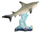 Nautical Marine Wildlife Great White Shark Swimming Over Sea Coral Reef Statue