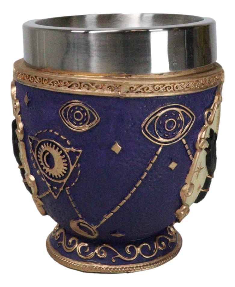 Gold And Purple Wicca Fortune Teller Chirology All Seeing Eye Tarot Tea Cup Mug