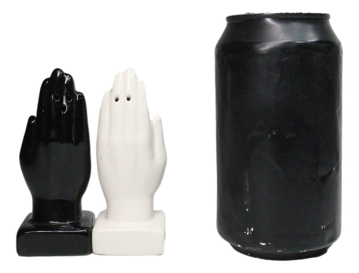 Black And White Fortune Teller Palmistry Hands Ceramic Salt Pepper Shakers Set