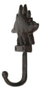 Pack Of 2 Cast Iron Rustic Jurassic Stegosaurus Dinosaur Wall Hook Sculptures
