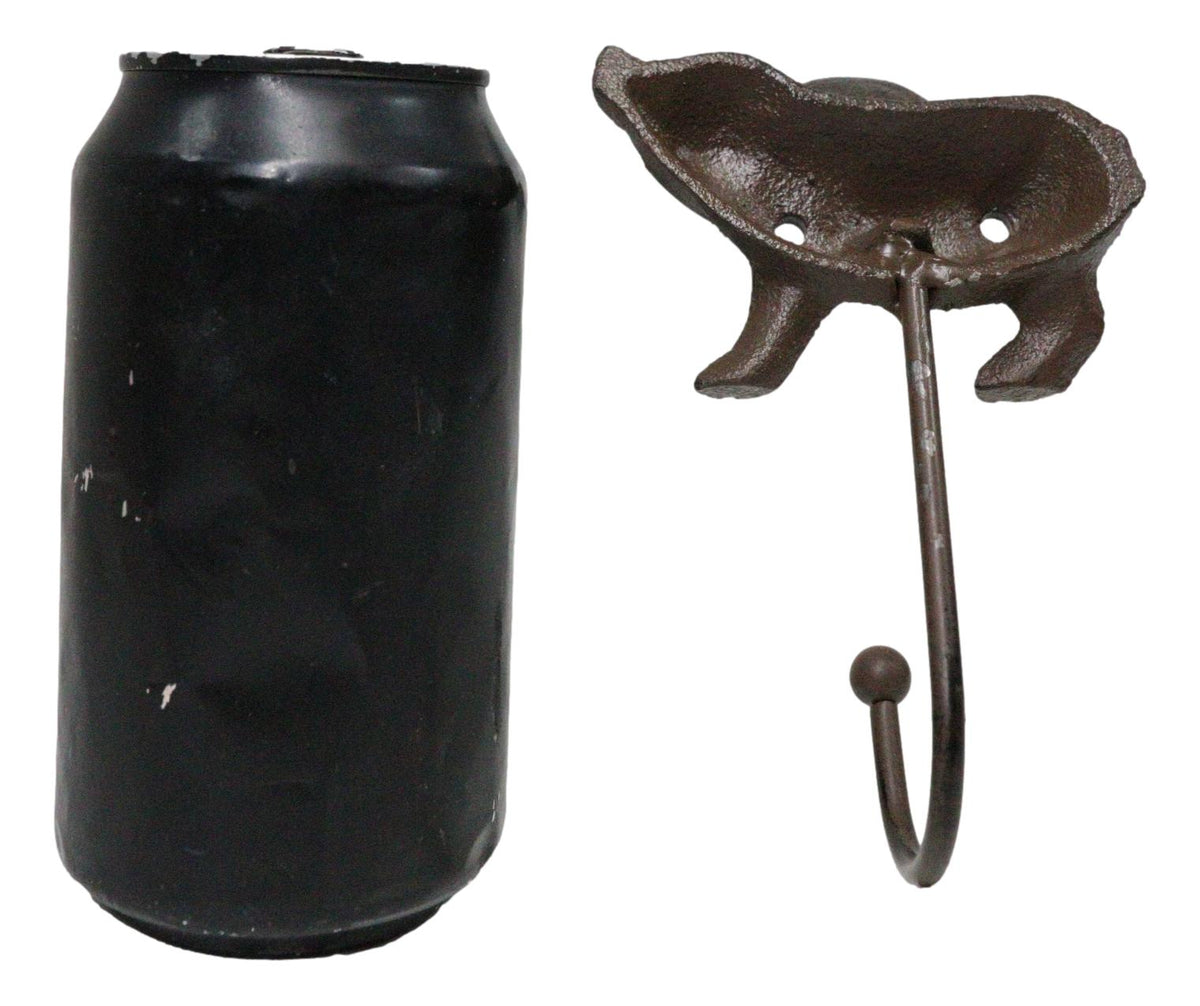 Set of 2 Cast Iron Rustic Country Flying Angel Pig Wall Hooks Coat Towel Hanger