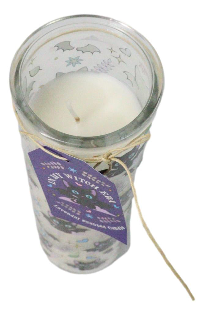 Halloween Magic Cute and Creepy Cat Bat Lavender Scented Glass Tube Candle