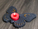 Wicca Metaphysical Celestial Moons Black Moth Votive Tealight Candle Holder