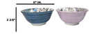 Pack Of 2 Made In Japan FLW April Showers Blue And Purple Porcelain Bowls 18oz
