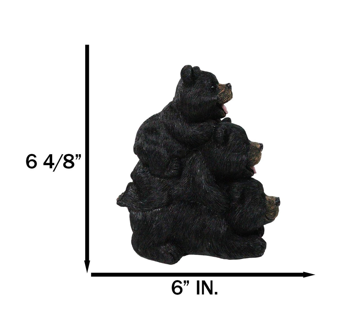Cabin Companion Playful Black Bear Totem Figurine 3 Stacked Bears Wildlife