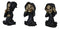 Set Of 3 See No Evil Speak No Evil Hear No Evil Grim Reaper Chibi Mini Figurines