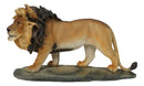 African Savanna Safari Wildlife Majestic Lion Prowling in Grasslands Figurine