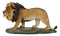 African Savanna Safari Wildlife Majestic Lion Prowling in Grasslands Figurine