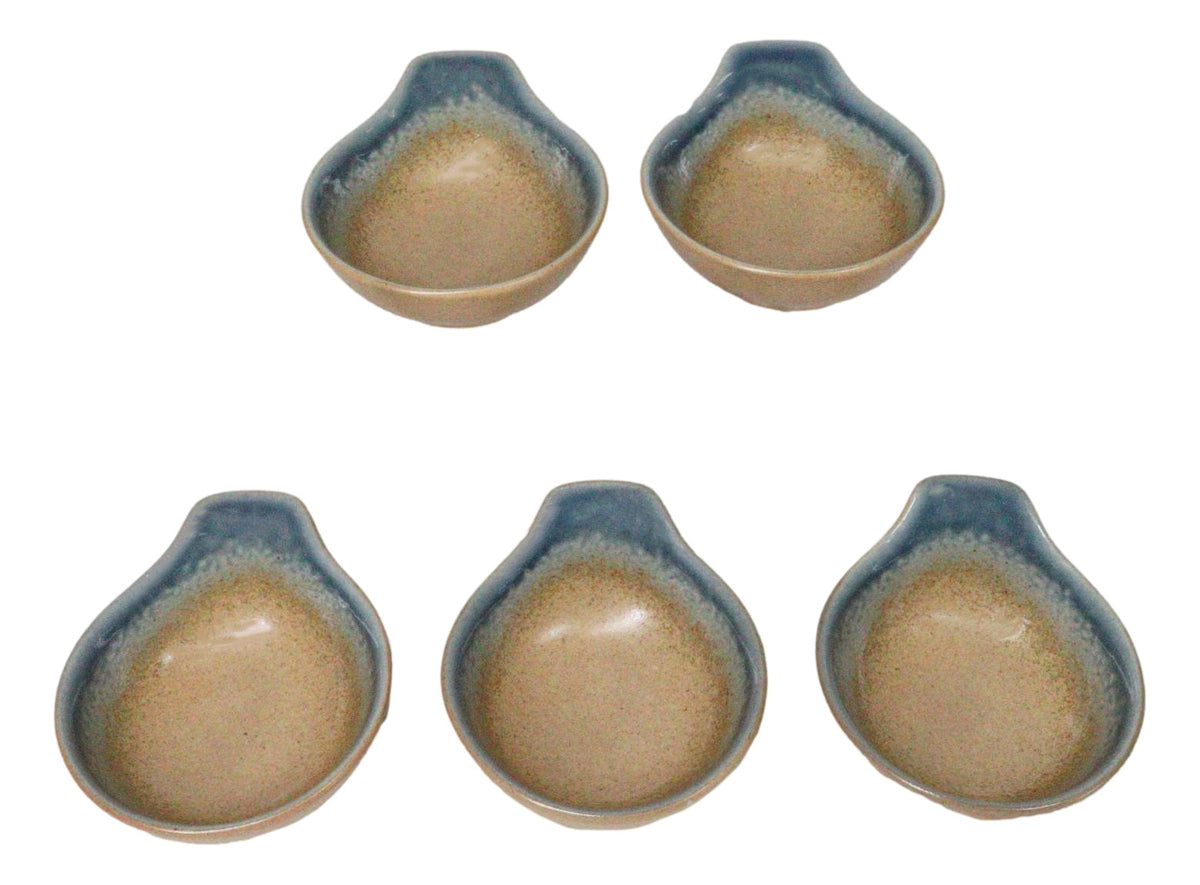 Pack Of 5 Blue River Ao Nagashi Small Ponzu Miso Soup Bowls With Handle 5oz