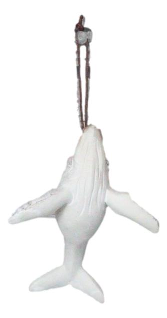 Set Of 6 Antique White Humpback Whales Ocean Marine Wall Decor Tree Ornaments
