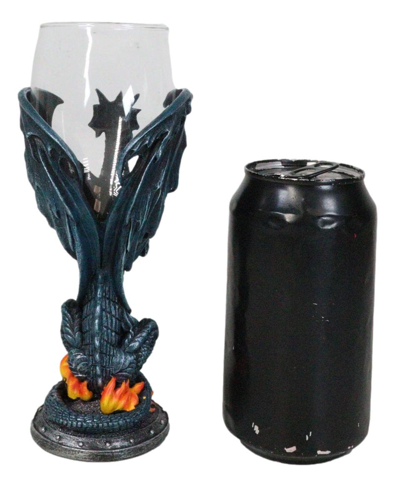 Fantasy Netherworld Fire Dragon Excalibur Blade Sword Glass Wine Goblet Chalice