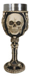 Wisdom Of The Ages See Hear Speak No Evil Skeleton Skulls Wine Goblet Chalice