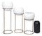 Set of 3 Modern 3 White Clay Vessel Planter Pots With Metal Wire Stands