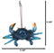Set Of 6 Nautical Blue Beach Crabs Ocean Marine Wall Hanger Decor Tree Ornaments