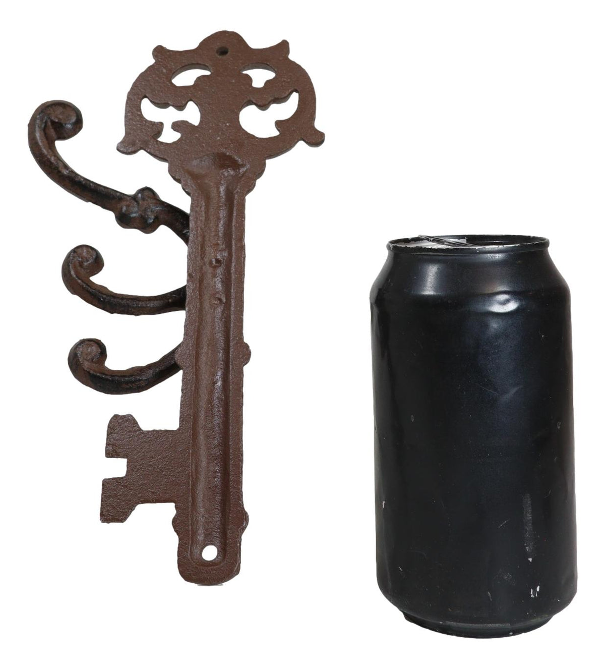 Pack of 2 Cast Iron Rustic Victorian Ornate Key Shaped Swivel Triple Wall Hook