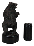 Western Black Bear On Rear Legs Roaring Bronze Electroplated Resin Decor Statue
