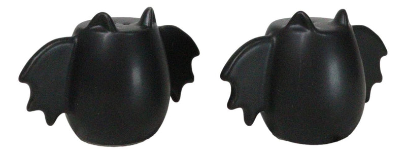 Black Bat Wings Silhouette Abstract Ghost Bats Ceramic Salt And Pepper Shakers