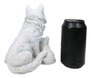Winter Snow White Alpha Wolf Father With 4 Adorable Pup Cubs Figurine