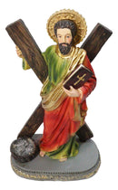 Christian Apostle Disciple of Jesus Saint Andrew with Saltire Cross Figurine 8"H