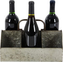 Farmhouse Galvanized Metal Rustic 6 Slots Wine Bottle Holder Basket With Handle