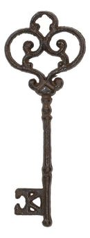 Set of 6 Rustic Vintage Cast Iron Antique Heart Scroll Victorian Keys Wall Decor