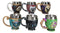 Set Of 6 Colorful Cameo Tarot Moth Skeletons Dragons Cat Magic Tea Cup Mugs
