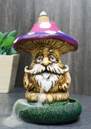 Whimsical Purple Toadstool Mushroom Greenman On Greens Backflow Incense Burner