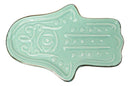 Mystical Turquoise Blue Hamsa Palm Hand Of Fatima Incense Holder Dish