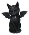 Cultic Fiends Gargoyle Cat Baphomet W/ Bat Wings Triple Moon Pentagram Figurine