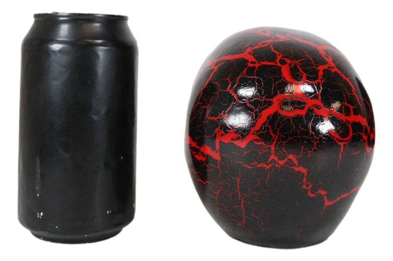 Red Lightning Thunder Bolt Punk Rock Black Skull Figurine Ossuary Macabre Art