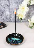 Wicca Witchcraft Dark Forest Phases of The Moon Luna Moth Round Incense Holder