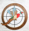 Rustic Pheasant Bird Hunting in Scope Crosshairs Hunting MDF Wood Wall Decor