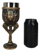Viking Berserker Warrior Wine Goblet Chalice With Dragon Longship Boat Stem