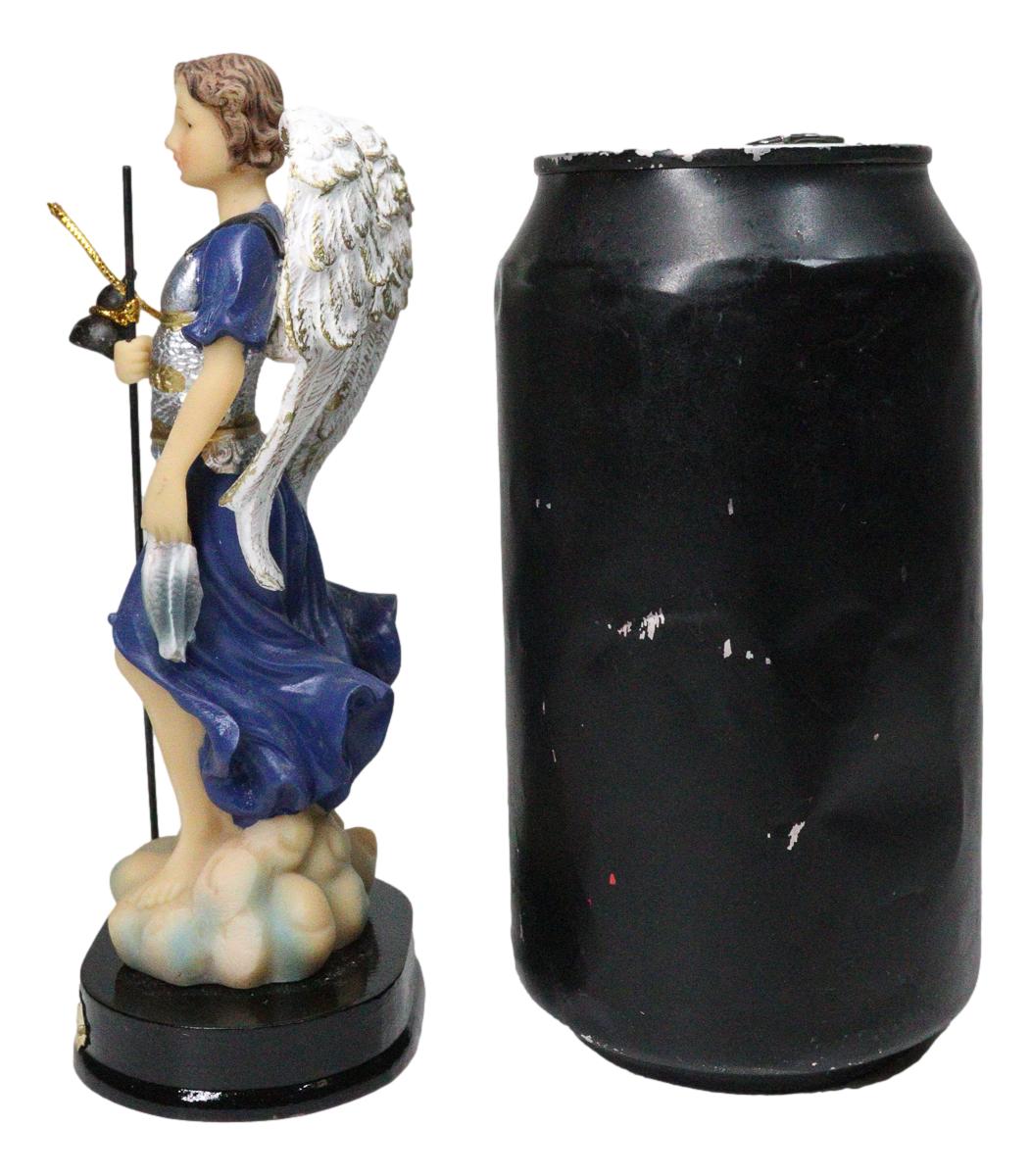 Catholic Church Saint Archangel Raphael With Staff & Healing Oil Figurine 5.5"H