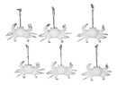Set Of 6 Antique White Beach Crabs Ocean Marine Wall Hanger Decor Tree Ornaments