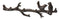 Rustic Cast Iron 2 Lovebirds On Tree Branch Multi Points Wall Hooks 12.5" Long