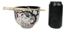 Lucky Cat Maneki Neko Sakura Festival Porcelain Ramen Bowl With Chopsticks Set