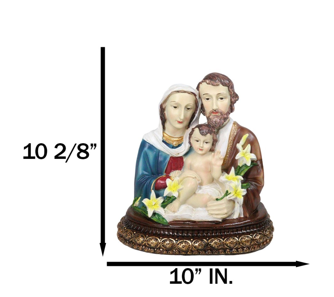 Holy Family Mother Mary Joseph And Jesus On Vatican Plinth Altar Figurine