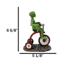 'Space Travel' UFO Green ET Roswell Alien Riding A Red Tricycle Figurine 6.75"H
