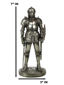 Medieval Suit Of Armor Statue 7"H Swordsman Brave Lionheart Knight Figurine