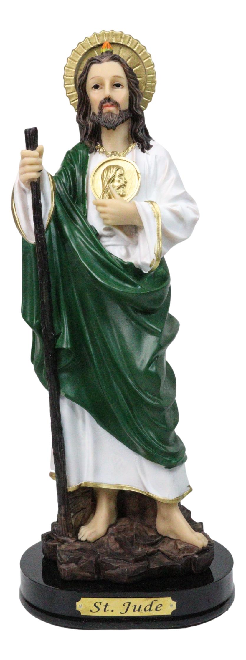 Catholic Apostle Saint Jude Thaddeus On Holy Spirit Fire Figurine With Base 12"H