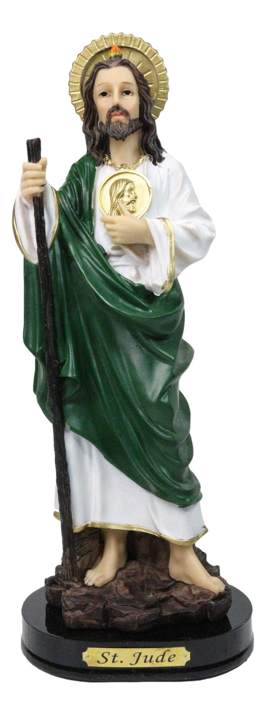Catholic Apostle Saint Jude Thaddeus On Holy Spirit Fire Figurine With Base 12"H