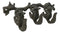 Rustic Country Cast Iron Squirrel On Tree Branch 4-Peg Wall Coat Hooks 13"L
