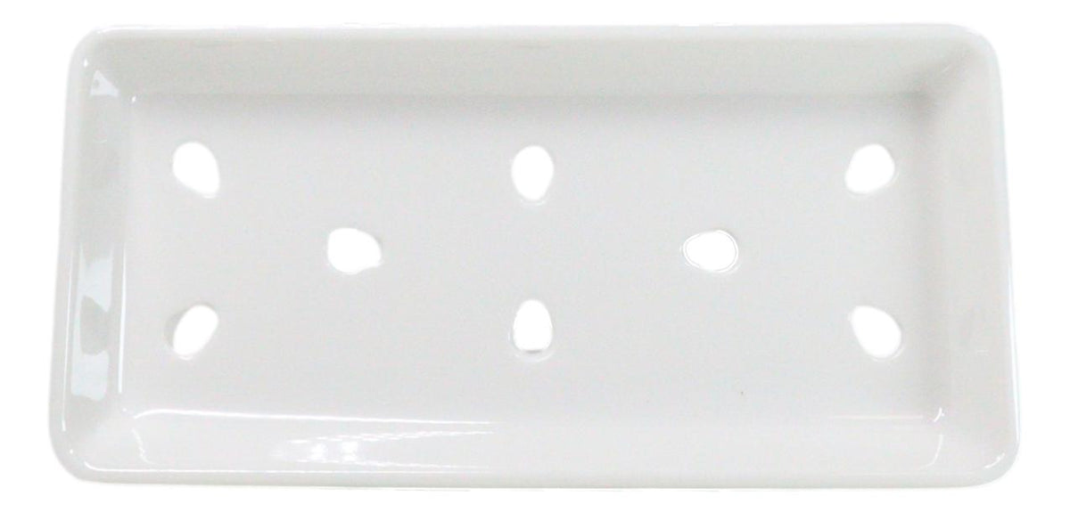 Pack Of 6 White Neta Zara Sushi Case Sashimi Plates With Drip Holes 8" By 3.75"