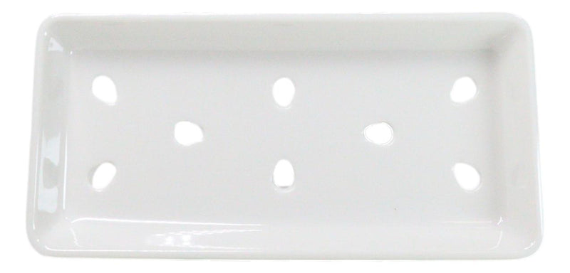 Pack Of 12 White Neta Zara Sushi Case Sashimi Plates With Drip Holes 8" By 3.75"