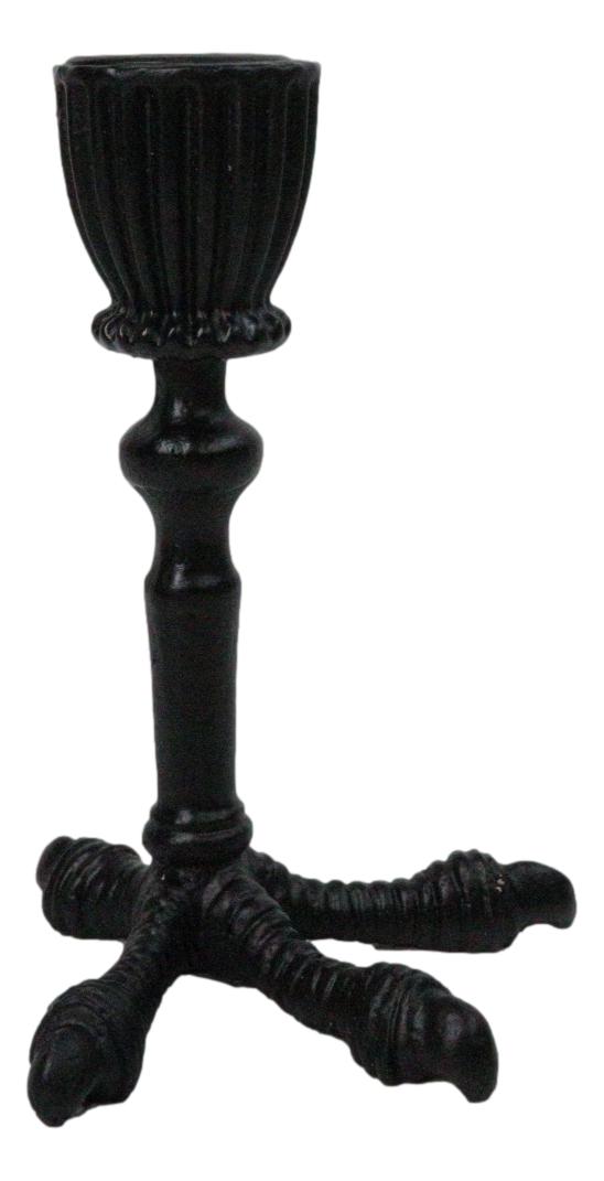 Ebros Mystic Raven Claw Taper Candle Holder Gothic Black Resin Candlestick