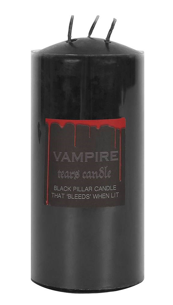Apothecary Wicca Witchcraft Vampire Tears Black Scented Pillar Candle 6"H