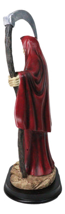 Red Robe Santa Muerte With Scythe Patroness Of Love And Romance Figurine 12"H